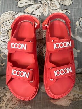 Women's Red Adjustable Strap Sandals